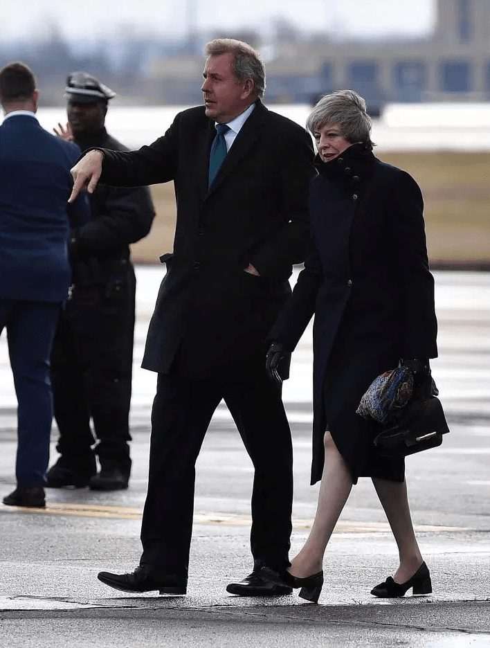  Mrs May arrived in Philadelphia this evening ahead of her meeting with the US President