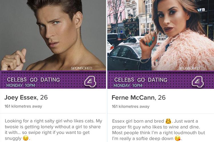 The adverts for the E4 show have been disguised as real life profiles for the Celebs Go Dating stars