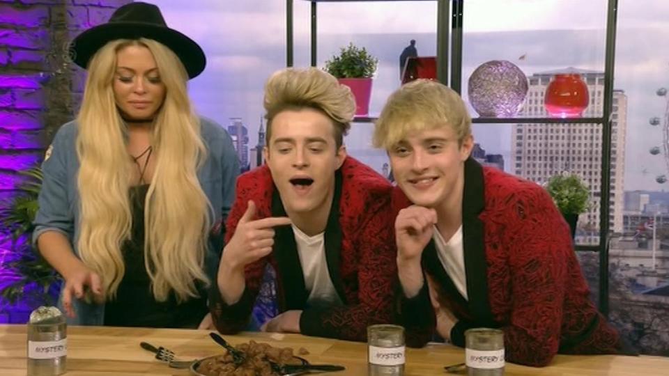  Bianca and Jedward were presenting a spoof TV show