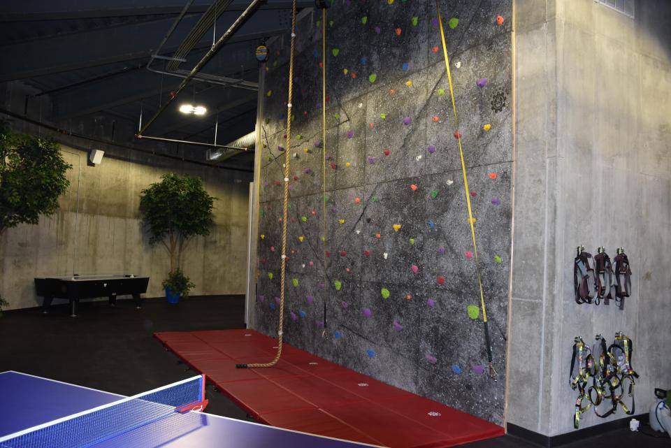 They can even enjoy the climbing wall and games room