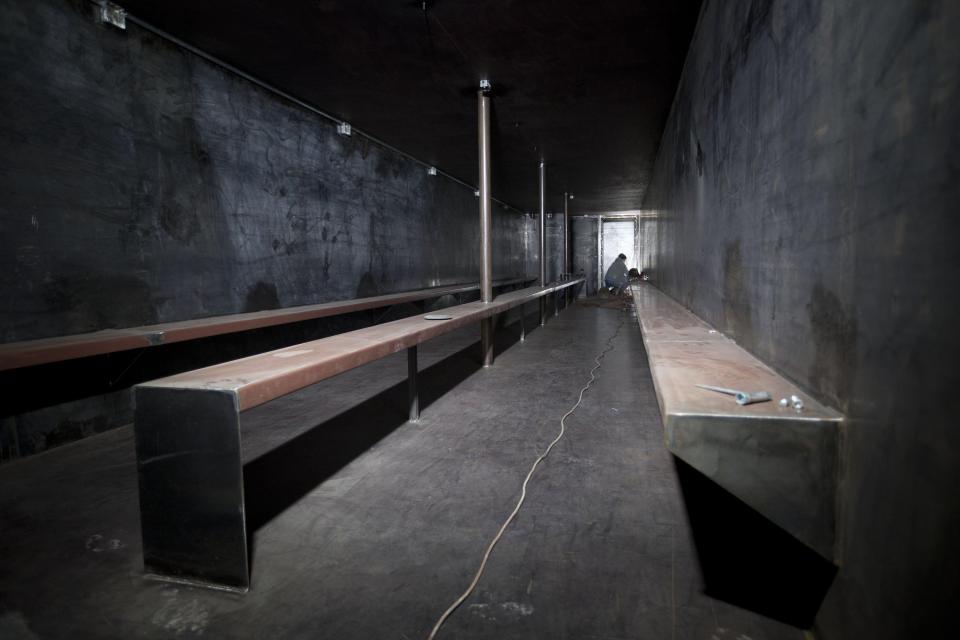 A storm shelter for a business client