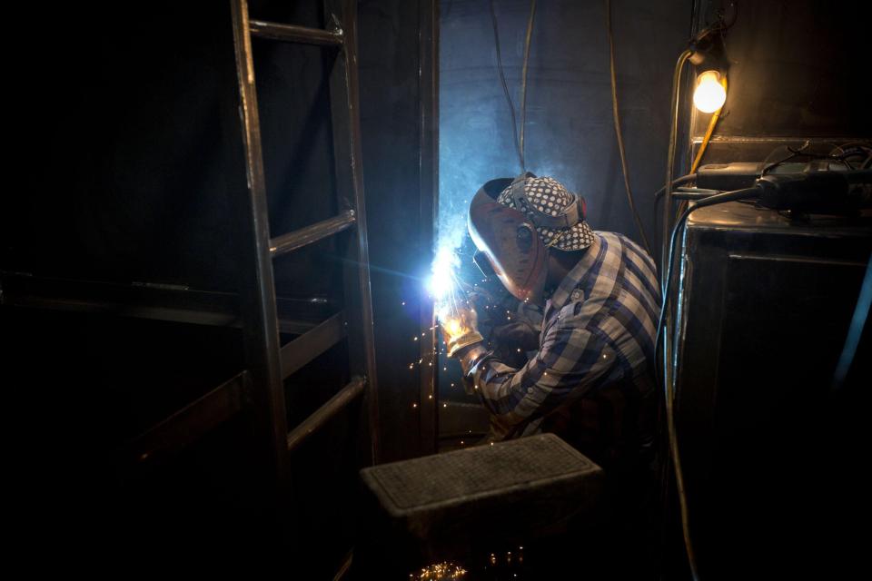 The shelters are constructed from steel