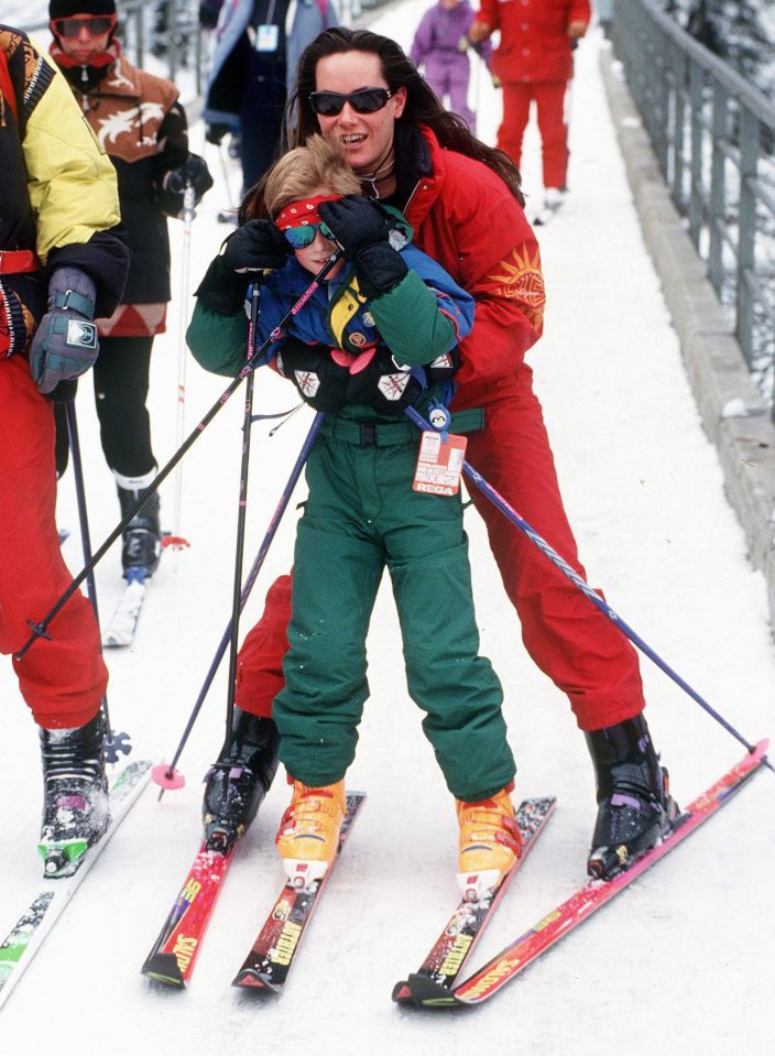  Tara skiing with a young Prince Harry in 1997