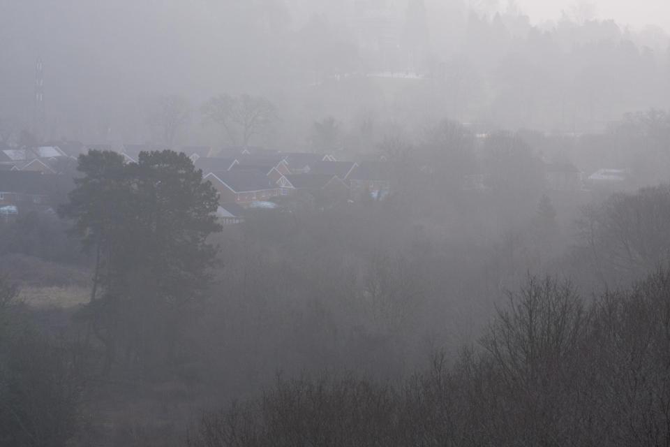  Cardiff woke up to a foggy morning as the sun tried to break through the clouds