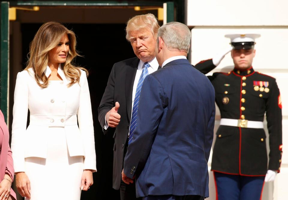 Benjamin Netanyahu Donald Trump and Melania 