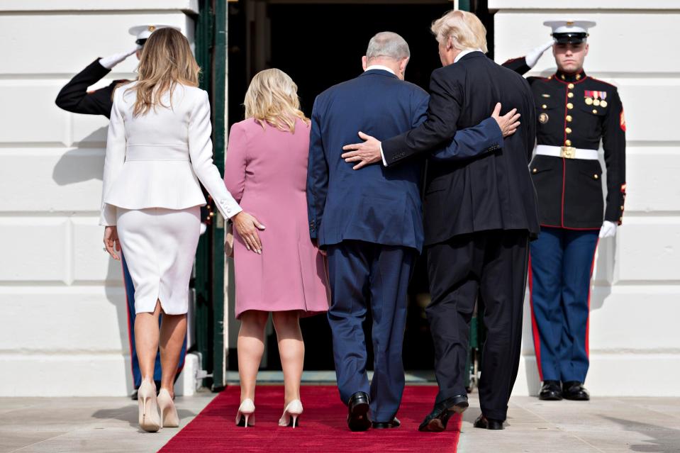 Benjamin Netanyahu Donald Trump Sara Netanyahu and Melania Trump 