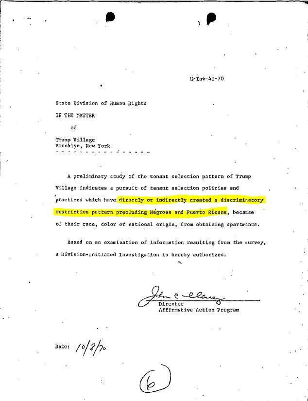  A letter from the New York State Human Rights Commission was also included in the file dump
