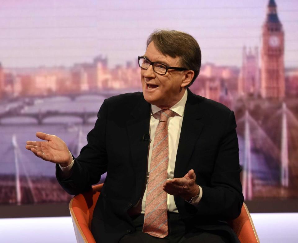  Lord Mandelson said the Government could be defeated over EU nationals and how Parliament votes on the final deal