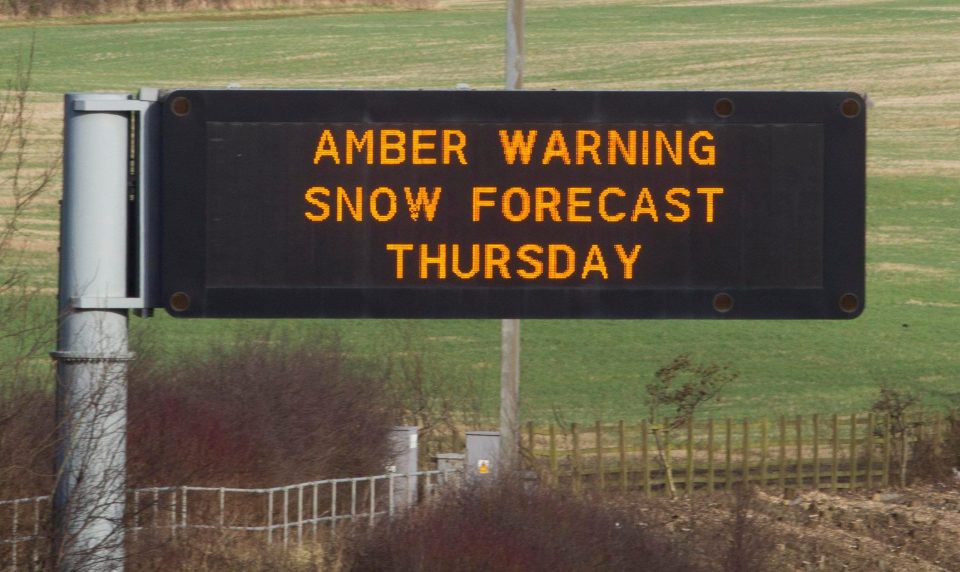  The weather warning brings bad news for drivers who could be faced with long delays and disruption because of the snow