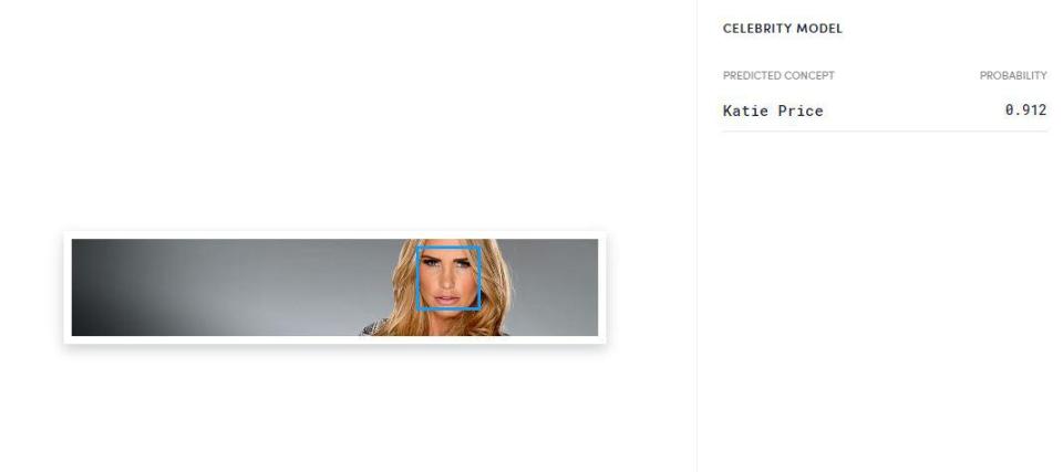  It did a better job of recognising Katie Price