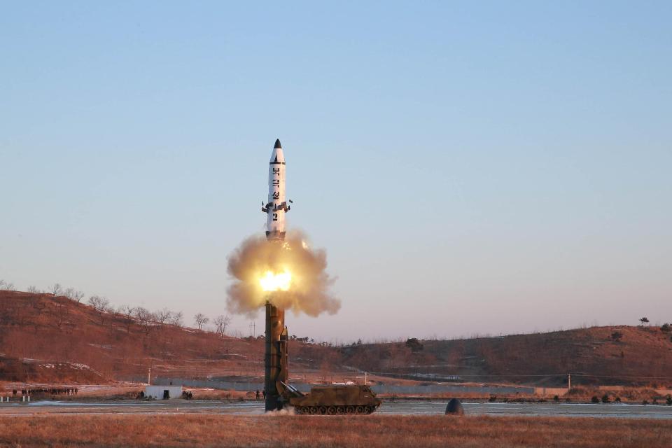  A test-fire of a Pukguksong-2 guided by leader Kim Jong-un
