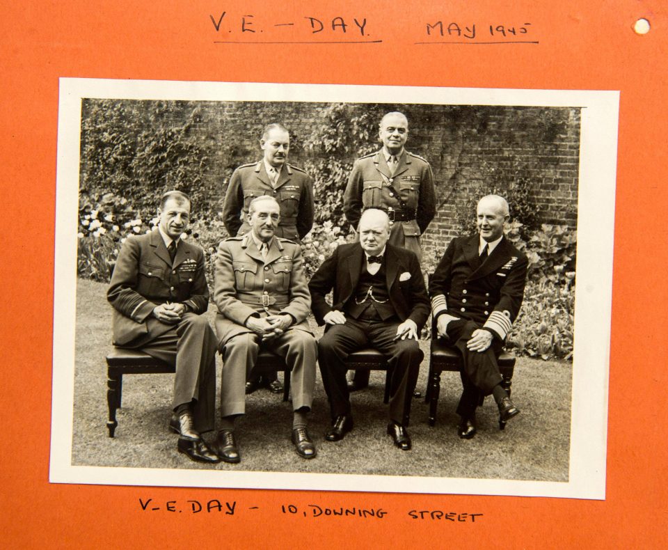  Churchill and his generals celebrate VE day in the Downing Street back garden in May 1945
