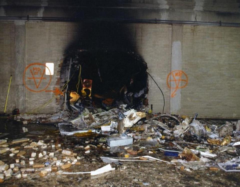  A mess of debris lies strewn across the floor at the Pentagon