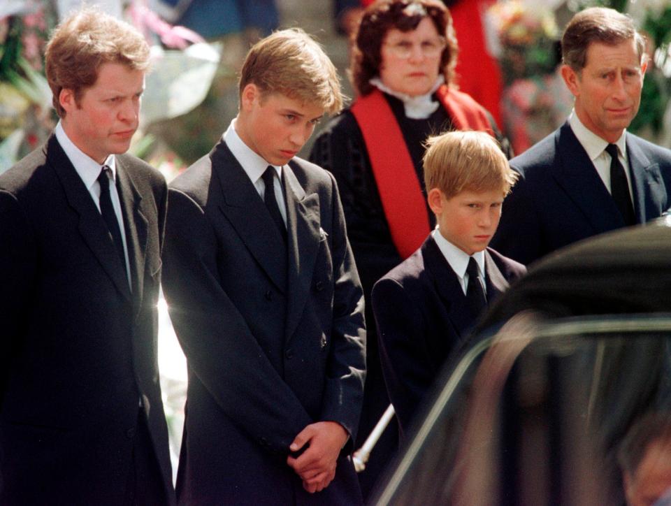  Prince Harry at his mother's funeral