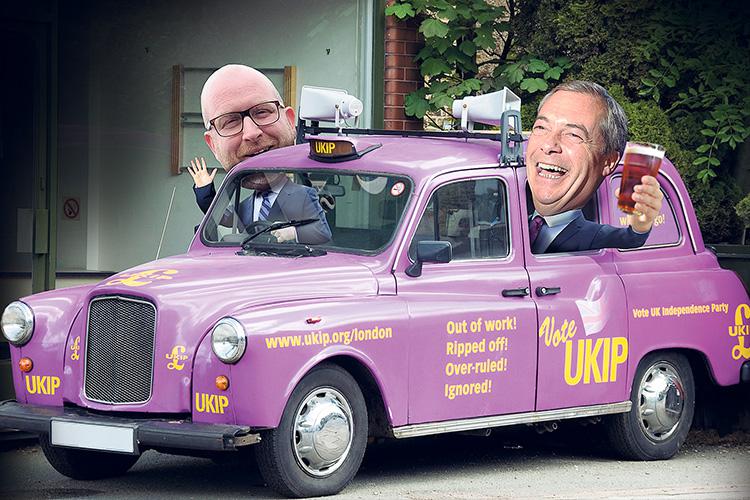 Taxi for Ukip... the party's existence hung in the balance after it was obliterated in council elections across England