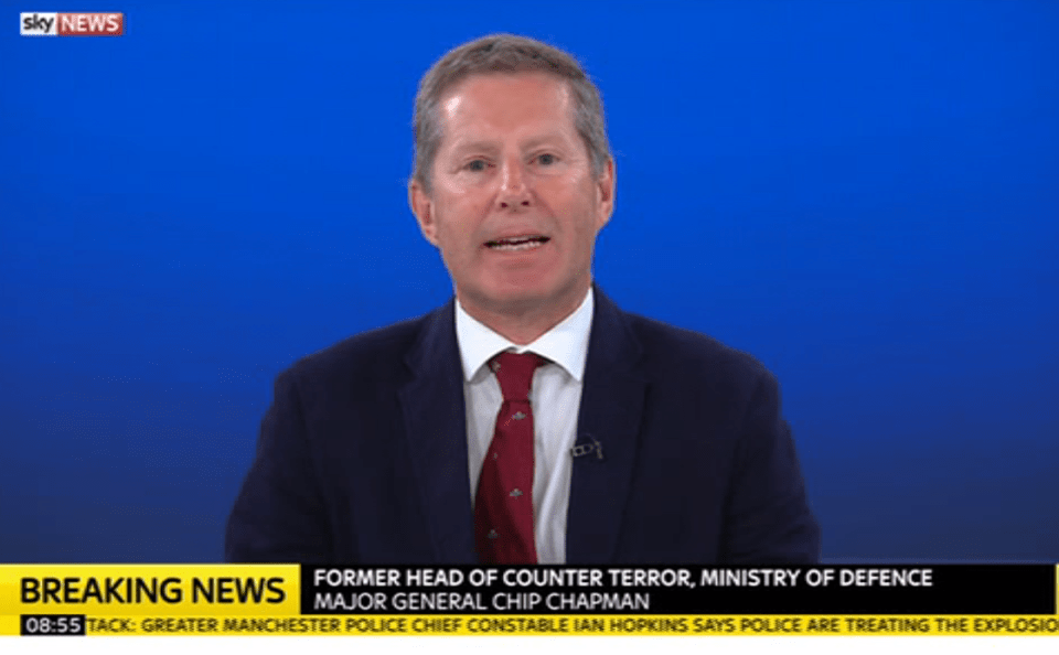Major General Chip Chapman told Sky News the suicide bombing had the hallmarks of a jihadist attack