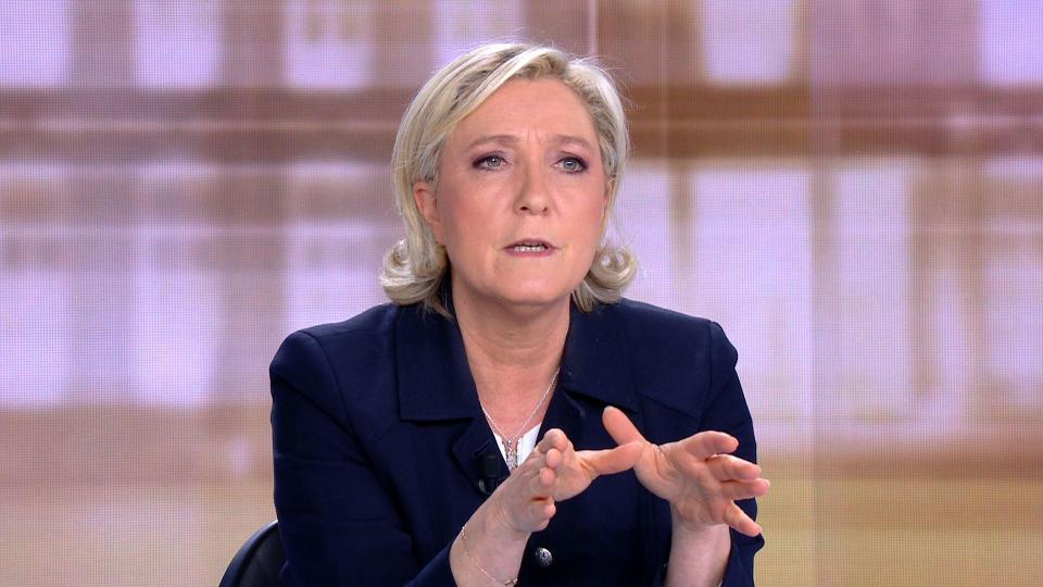 Le Pen said the centrist candidate was the 'darling of the system'
