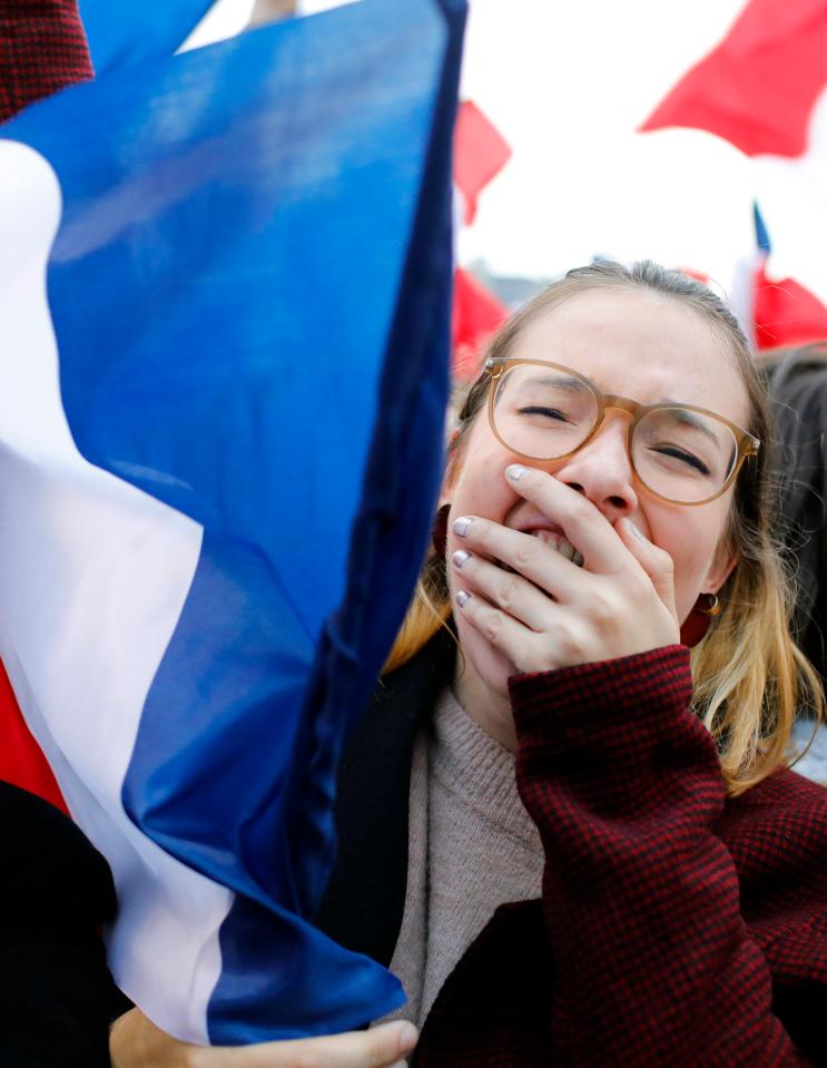 This young Macron supporter could barely contain her emotion at his landslide victory in the election