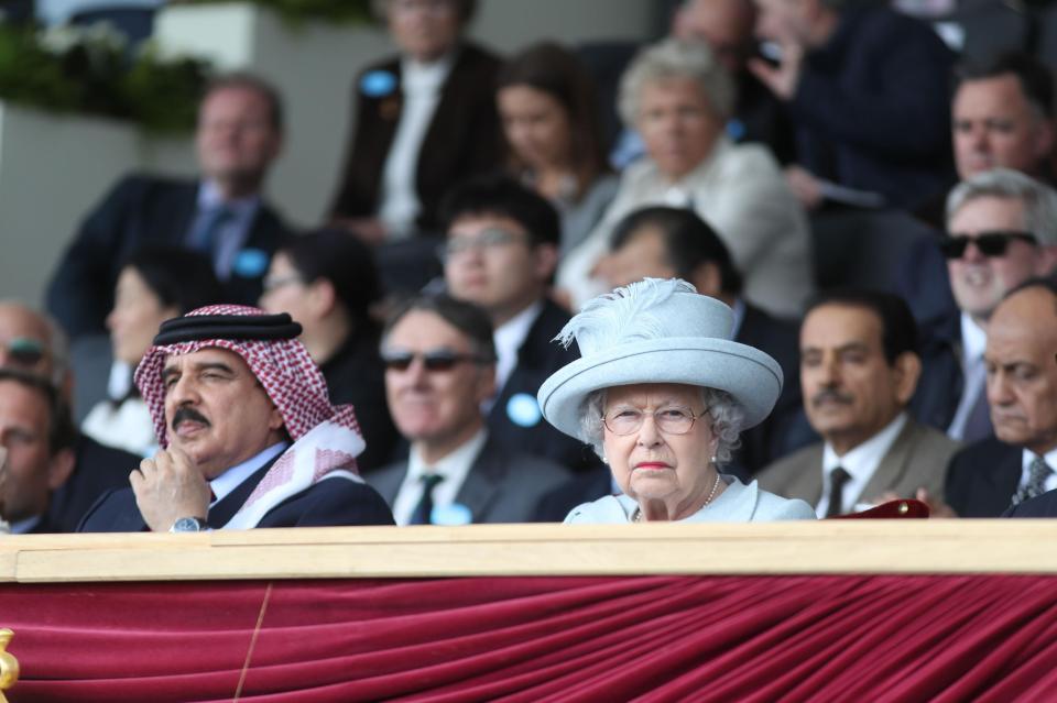 The Queen and the King of Bahrain during the Royal Windsor Horse Show