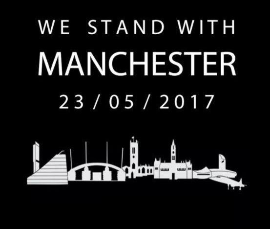 We Stand With Manchester image which is being shared in support after the Manchester terror attack