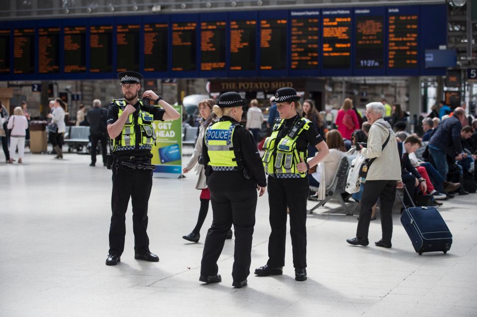 There was an increased police presence at Glasgow Central train station today with extra officers patrolling platforms