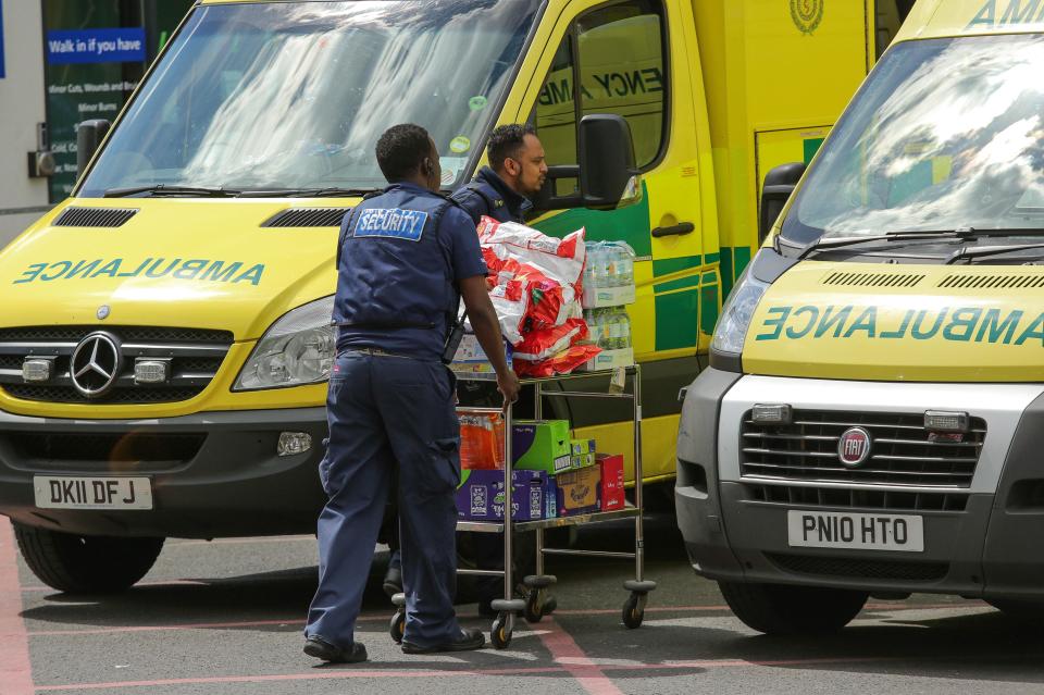 Asda employees handed the goodies over to staff at Manchester Royal Infirmary