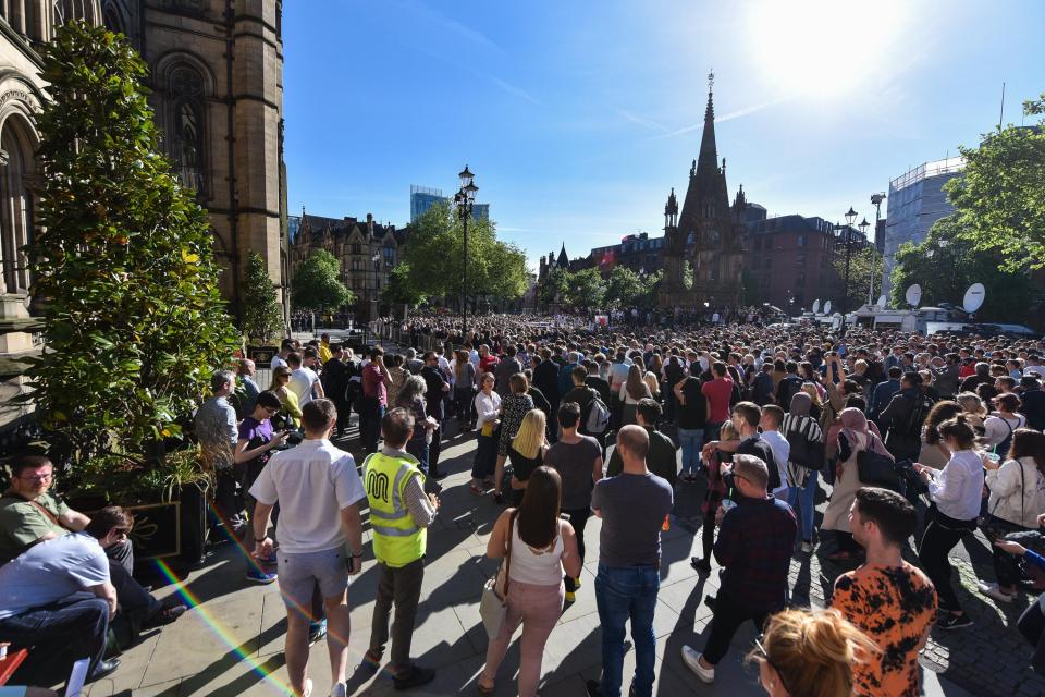 Thousands have gathered in the sunshine as the city reels from the horror of the last 24 hours