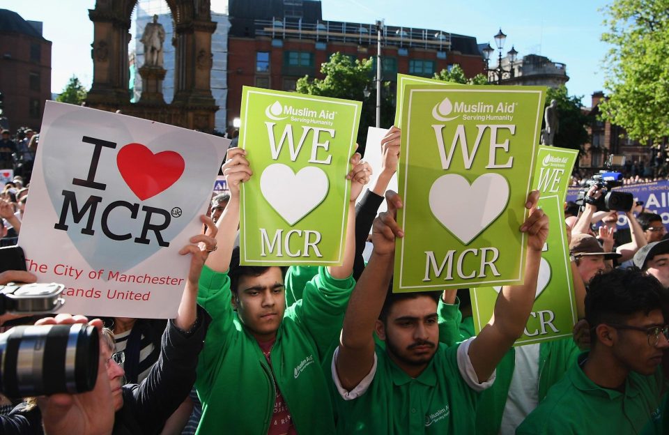 People of all faiths gathered in the centre of the city to pay tribute - and show their defiance