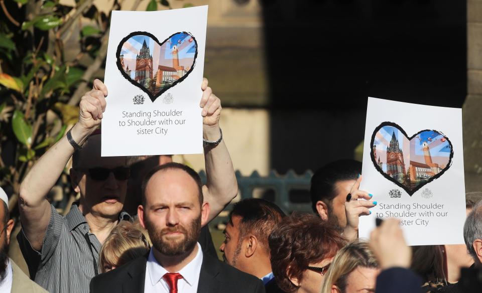 The sun shone down on the people of Manchester as they gathered to condemn the atrocity and celebrate the life of those who lost their lives