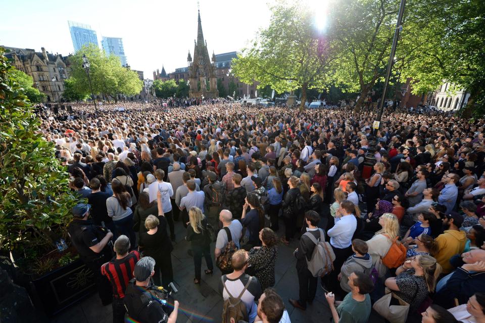  Thousands of people in Manchester join in solidarity in Albert Square