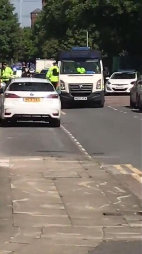  Dozens of cops rushed to the scene this morning in a large-scale response