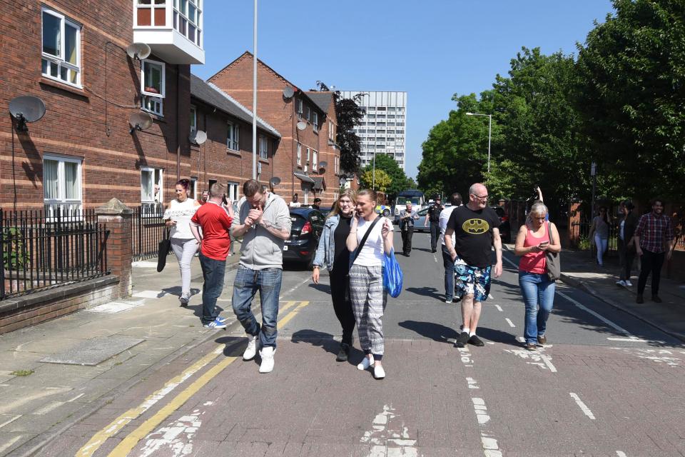  Residents in the Hulme area were evacuated as cops and soldiers swoop on the area