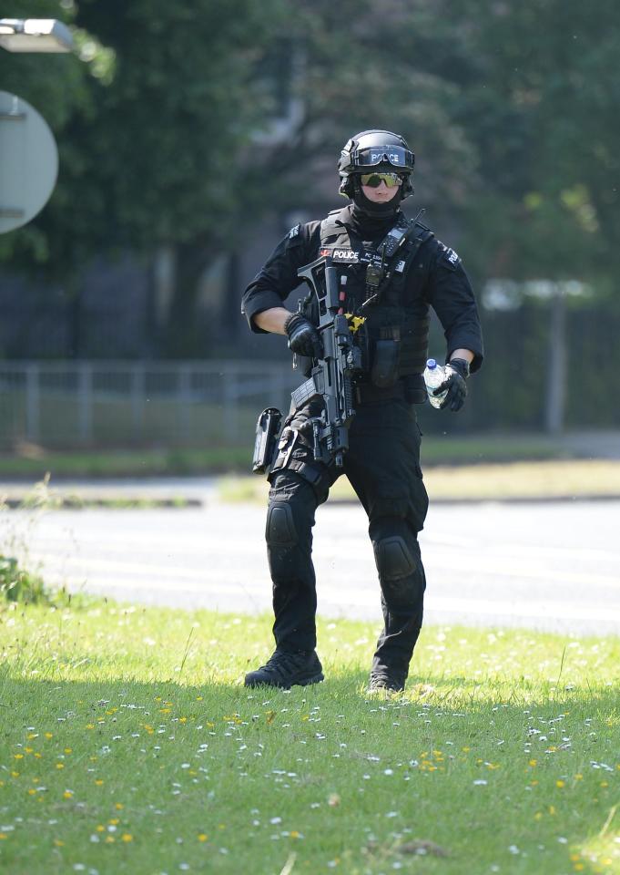  Heavily armed police were drafted in to respond to the call this morning