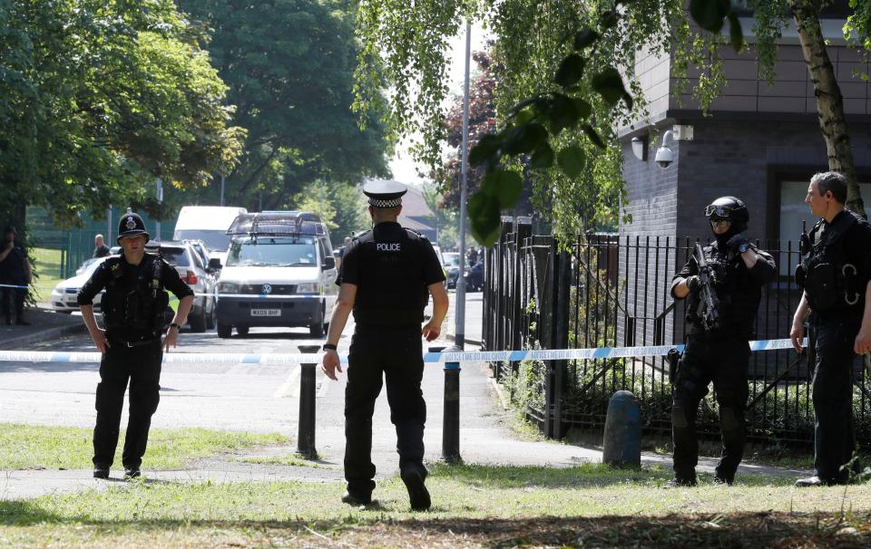  Armed police joined the Army and a bomb squad in responding to the reports of a suspicious package