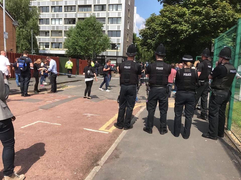  Residents from the Hulme area were evacuated as police, soldiers and a bomb squad investigated