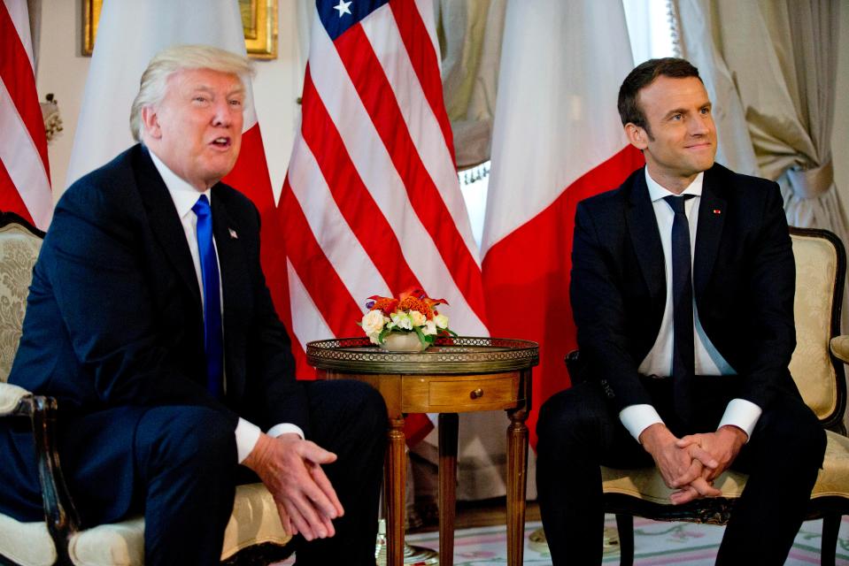 Earlier today, Mr Trump met France's new president Emmanuel Macron for the first time
