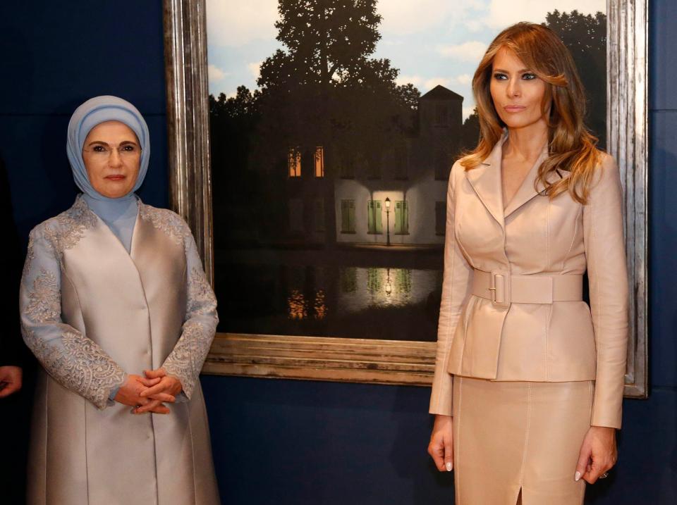 Melania Trump was pictured with Turkey's First Lady Emine Erdoga