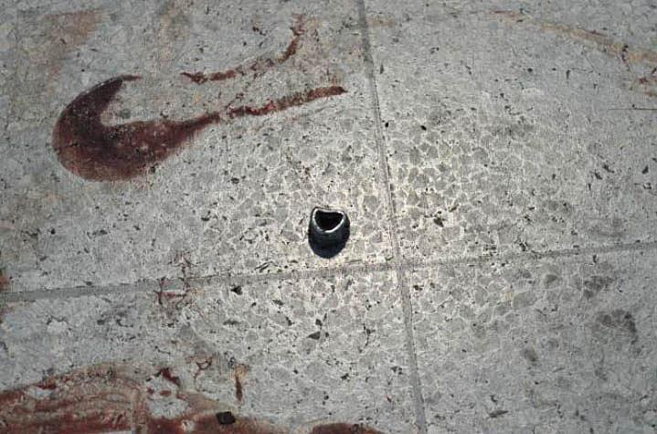 Nuts and bolts which exploded from the bomb were left on the ground following the carnage