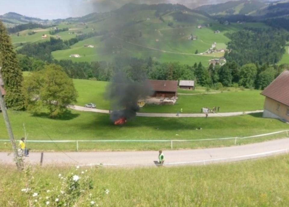  Smoke and flames billowed from the vehicle but Hammond had managed to escape