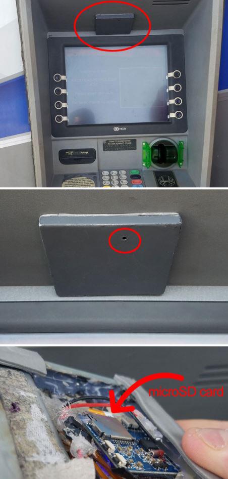 Look out for any unusual fittings which don't look quite right - this features a microSD card which is used to store your personal data before it's transfered to crooks