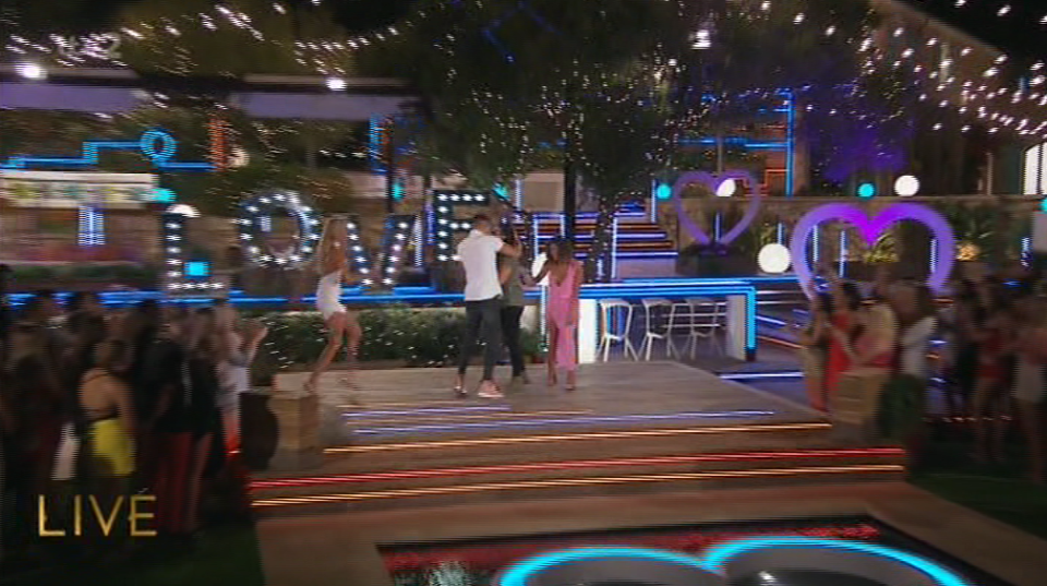  The blink-and-you-would-miss-it moment happened after Caroline Flack invited the other finalists on stage