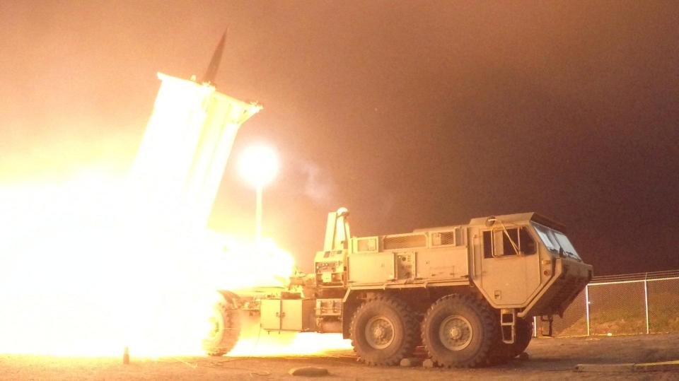  A Terminal High Altitude Area Defence (THAAD) interceptor being launched