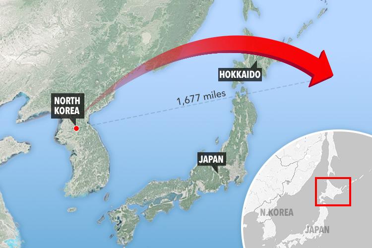  North Korea launched a missile over Japan at around 6am local time yesterday