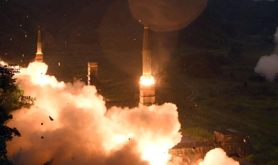  Kim's missile tests have sparked ratcheting tensions in the region