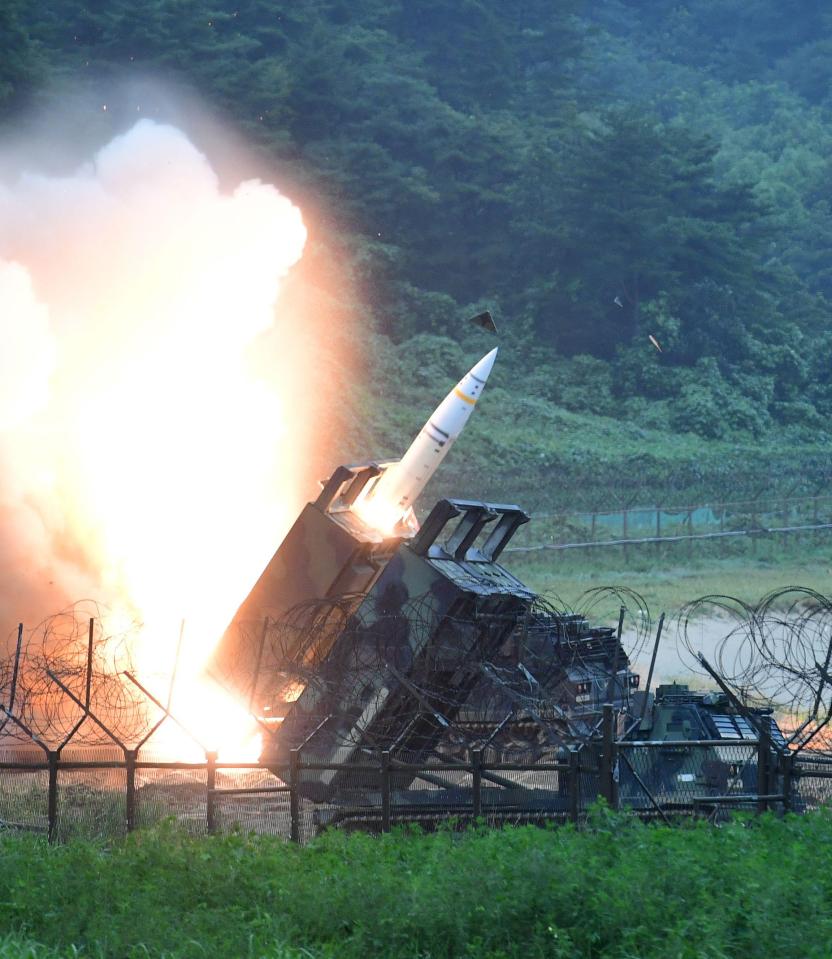  A US Army Tactical Missile System (ATACMS) firing a missile into the East Sea from an undisclosed location in South Korea