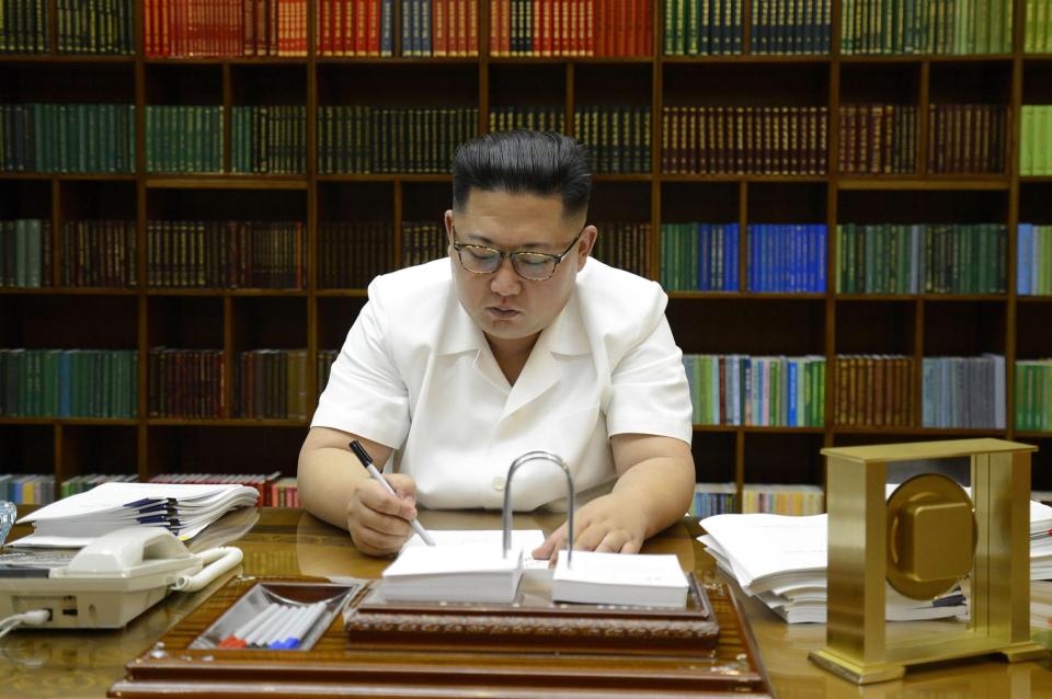 The North Korean dictator had previously been seen the day before looking over plans for the launch
