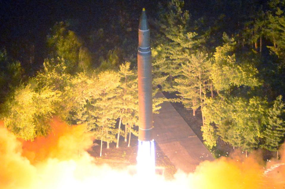  North Korea fires off a long-range ballistic missile capable of carrying a nuclear warhead