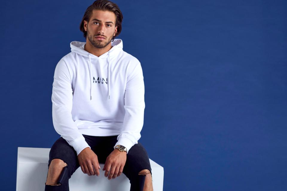 Love Island winner Kem Cetinay did his best 'blue steel' pose as he modelled for the brand 