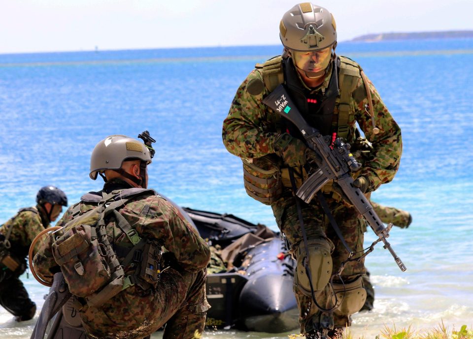  Japanese soldiers during an exercise on the US Naval Base Guam earlier this year