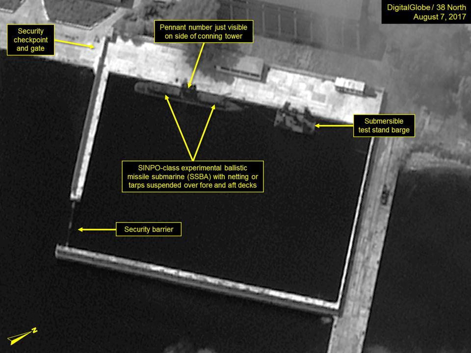 The North Korean subs were seen in commercial satellite pictures